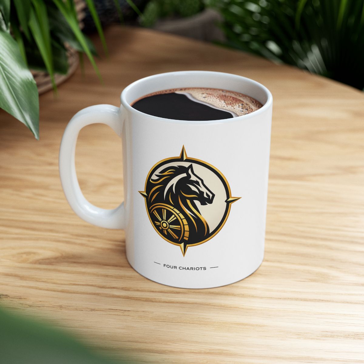 FOUR CHARIOTS Horse Emblem Mug alternate view